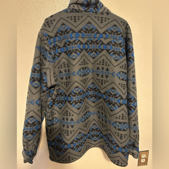 Thick Plaid Warm Button Up Flannel Sweatshirt Original Deluxe Supply - Picture 2 of 5